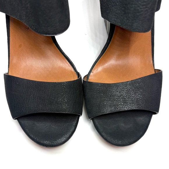 Arturo Chiang Striped Leather Wedge Sandals | 8 - Picture 3 of 8